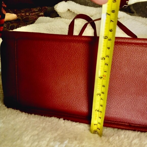 Anne Klein  Bag AK Embossed Satchel/Shoulder/Color Red /POCKETS/Gold Hardware - Picture 13 of 14